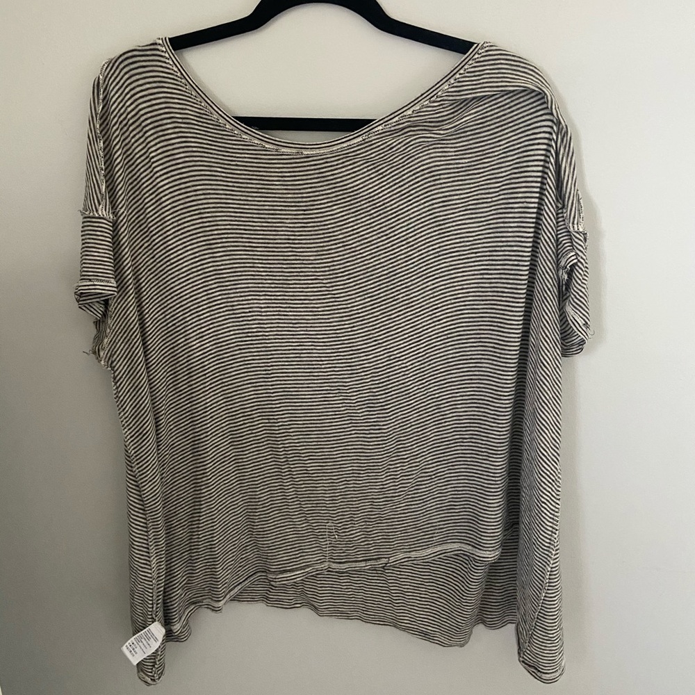 Black and white striped American eagle tee